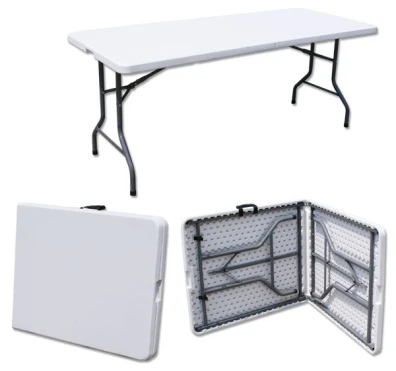 YOHO wholesale cheap Outdoor Garden HDPE plastic folding steel picnic table for event/wedding with HDPE top