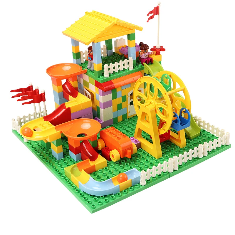 Детская мелких частиц мяч трек слайд сборки и вставив Мини Строительные