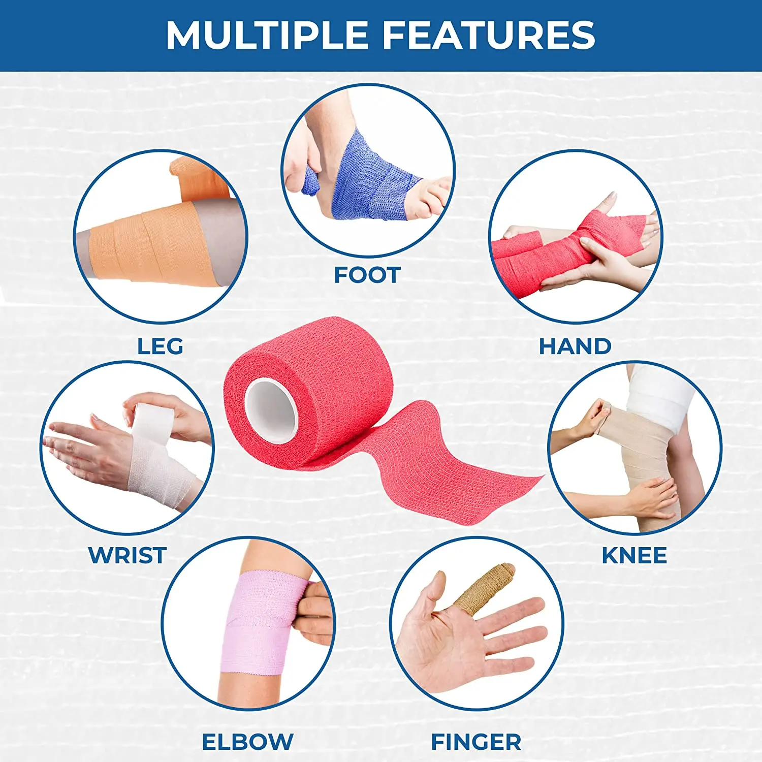 Factory Directly Sale Self-Adhesive Non Woven Cohesive Bandage Elastic Bandage for Skin Care