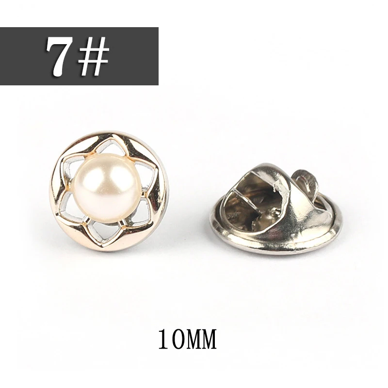Fashion Anti-naked Brooch Button Custom No Sewing Shirt Collar Pin Button Popular Pearl Button