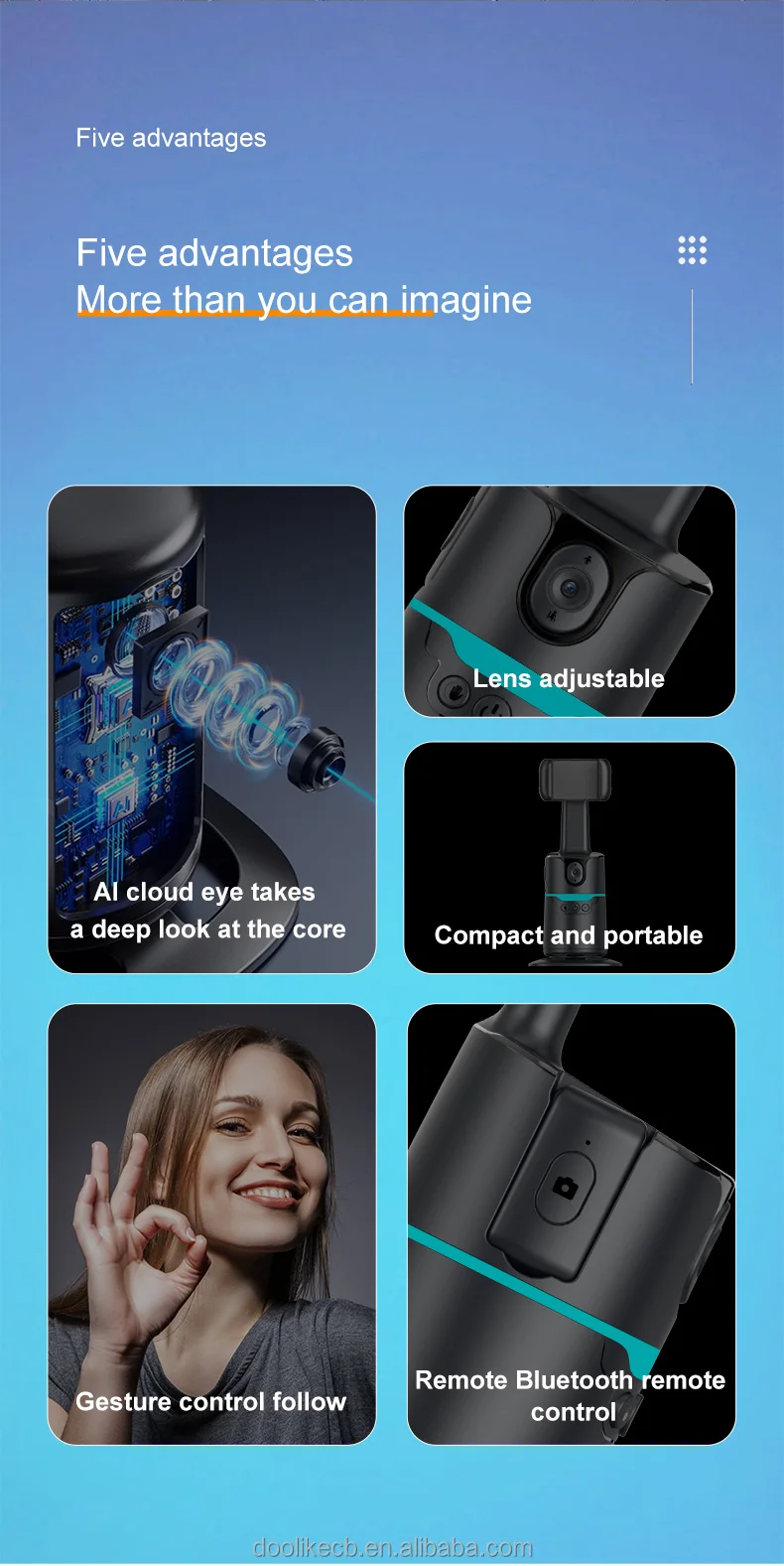 Newest Q14 360 Rotation Auto AI Focus Face Tracking Follow Mobile Phone Stabilizers Magnetic Holder Gimbal Stabilizer For Phones