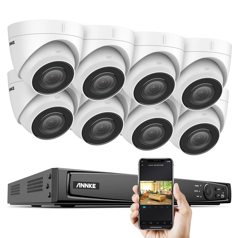 4K камеры безопасности системы видеонаблюдения EXIR 2,0 ночного видения AI видео камера видеонаблюдения встроенный микрофон 8 канальный PoE NVR Kit