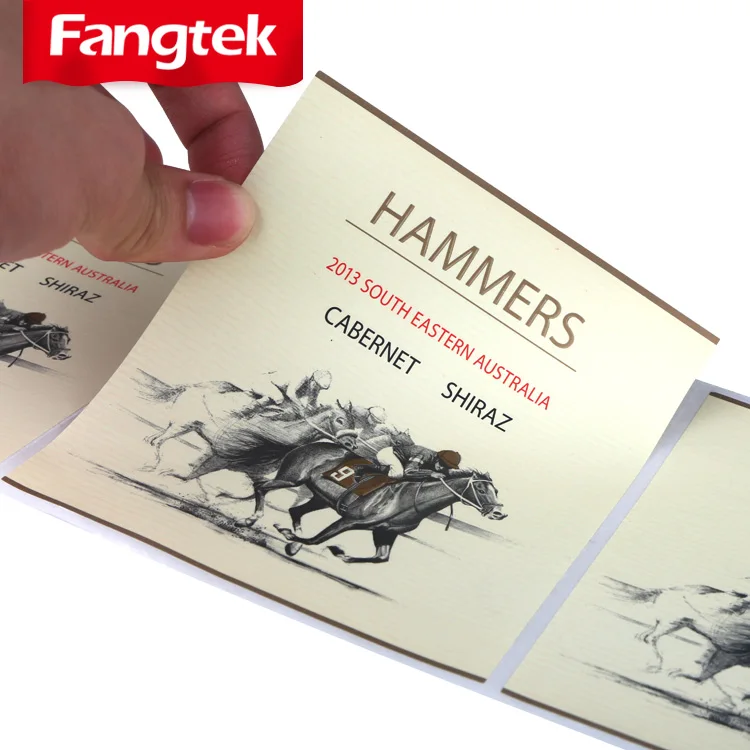 Custom  printing red wine bottle logo stickers beer waterproofadhesive printing gold foil  bottle labels beer labels for wine