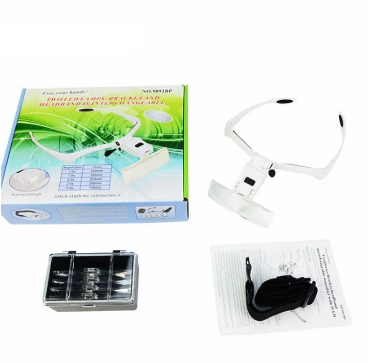 LED Lighted Headband Magnifying Glass For eyebrow/lips permanent makeup