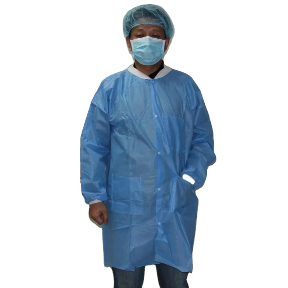 disposable protective non woven pp lab coat