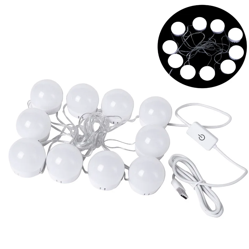 
Hollywood USB Dressing Bulbs Light 10 Leds Vanity Hollywood Makeup Mirror Bulbs Front Makeup Mirror Bulbs Mirror Lamp 