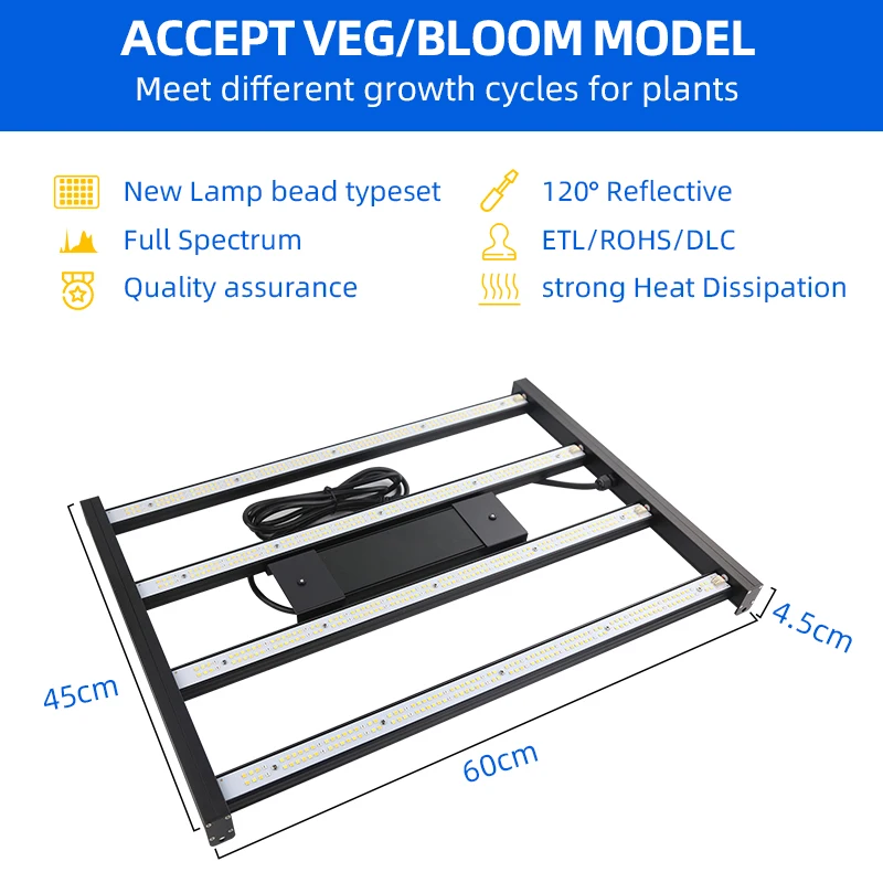 Newest Greenhouse 400W Dimming 0.07USD/W Hydroponic Plant Grow Lamp Full Spectrum Led Grow Light for Indoor Plant