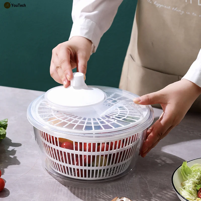 Household manual vegetable washing dehydrator kitchen fruit quick shake water drain basket