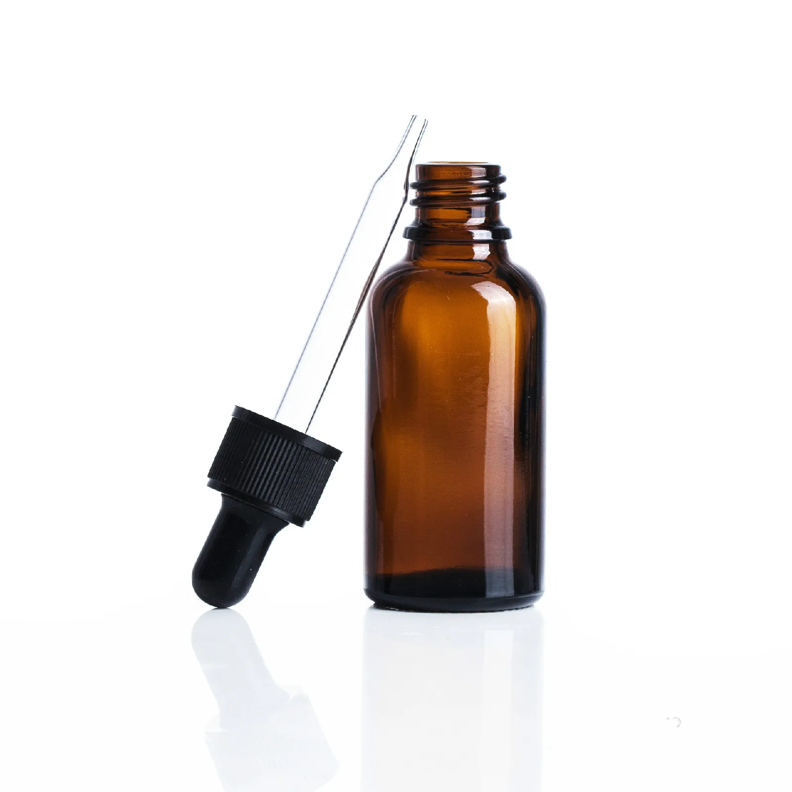 
10ml amber glass essential oil bottle with euro plastic dropper 