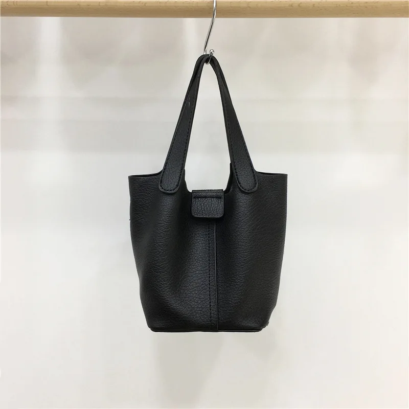New casual and fashionable vegetable basket hand-held soft texture single shoulder crossbody bucket bag