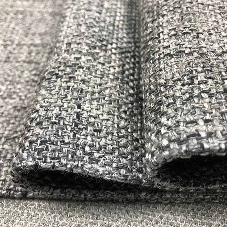 High quality grey modern cotton linen printed popular sofa fabric small quantity