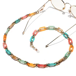 Wholesale New Fashion Jewelry Multicolor Acrylic Link Eyeglasses Chains For Women Hanging Neck Sunglasses Chains
