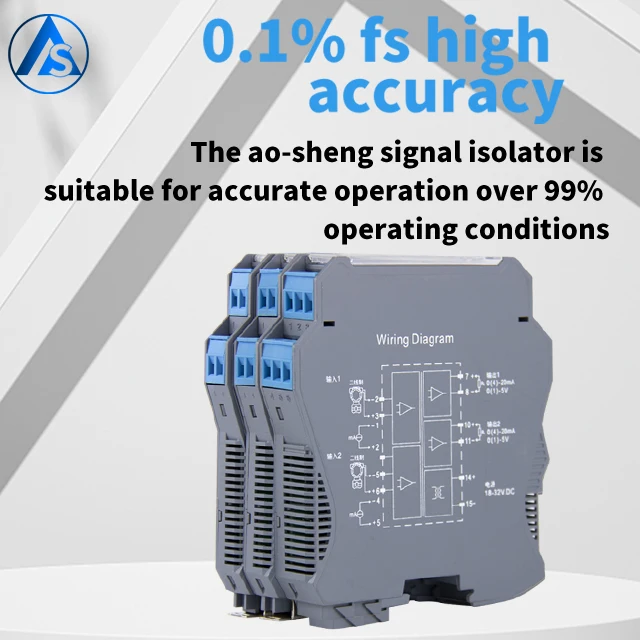 AOSHENG 4 20ma signal input signal output converter 0-10v signal isolator