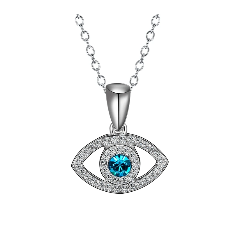 
High quality turkey jewelry 925 sterling silver necklace lucky evil cross eye pendant necklace 