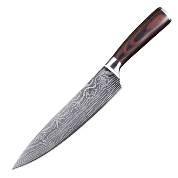 8 inch Professional Japanese Chef Knives Ultra Sharp Cleaver Color Wood Handle Paring Fruit Knife Kitchen Knife