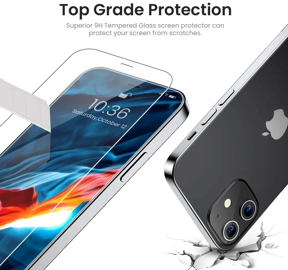 3-IN-1 Front+Back +Lens Protective Tempered Glass For 13 Pro Max  12 11 X 8 Plus Screen Protector Glass Film