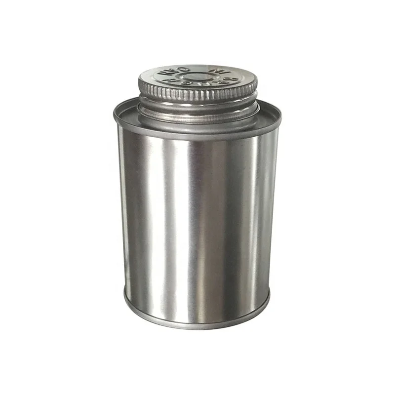 8oz Round Tin Can Custom Lids  PVC/CPVC Adhesive Glue Metal Tin Box With Brush