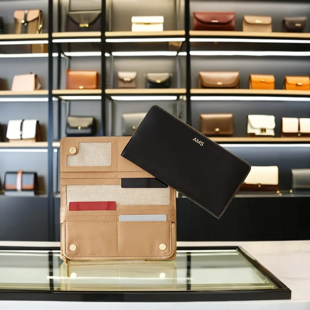 OEM size wholesale genuine pu slim custom leather luxury wallets for men and women