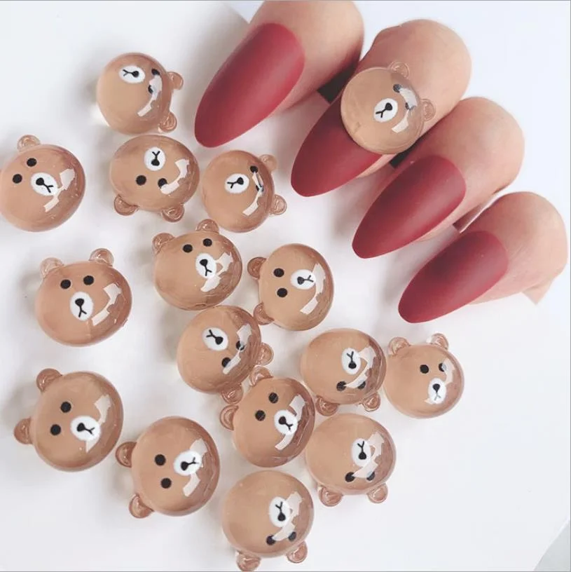 
Colorful cute bear design spin around nail art accessories 