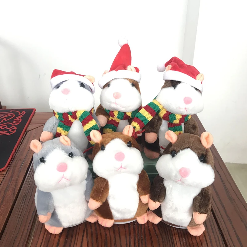 
Christmas gifts talking hamster plush toy 16cm soft toys plush hamster talking plush dolls for children christmas 
