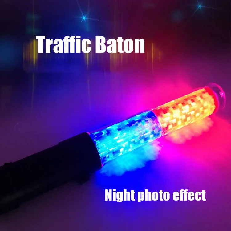 54cm Rechargeable Multifunctional LED Traffic Warning Baton Portable Flashlight Traffic Wand Road Safety Flashing Light Control