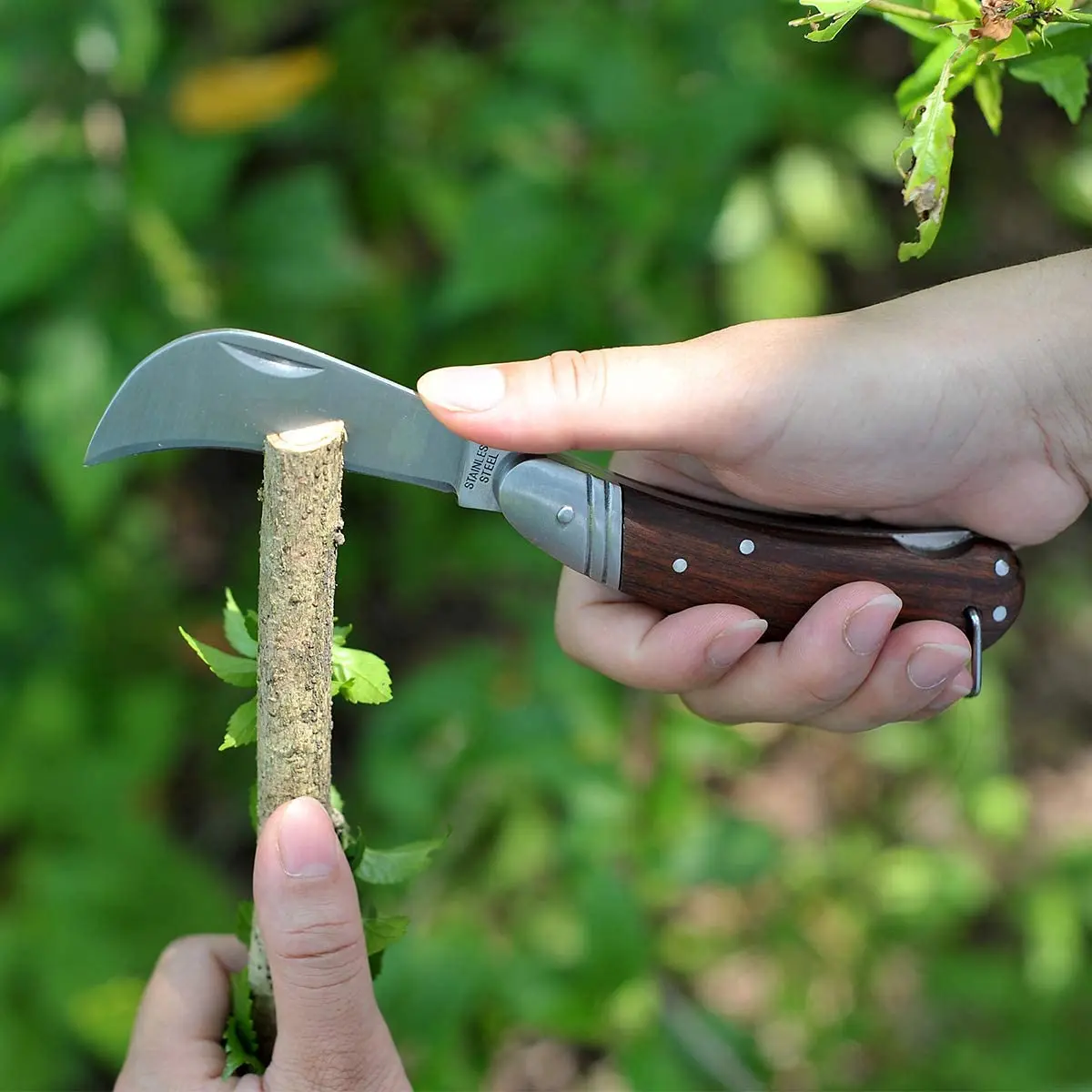Hot Selling Cheap Wood Handle garden grafting planting Folding grafting Knife