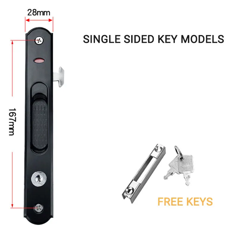 ULW customized aluminium vertical sliding windows locks double glazed zinc alloy sliding window locks with key