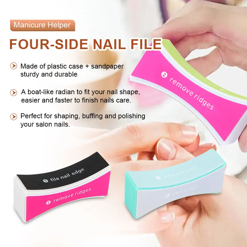 High quality new design 4 sides mini nail file sanding block buffer manicure nail art care tool for home salon