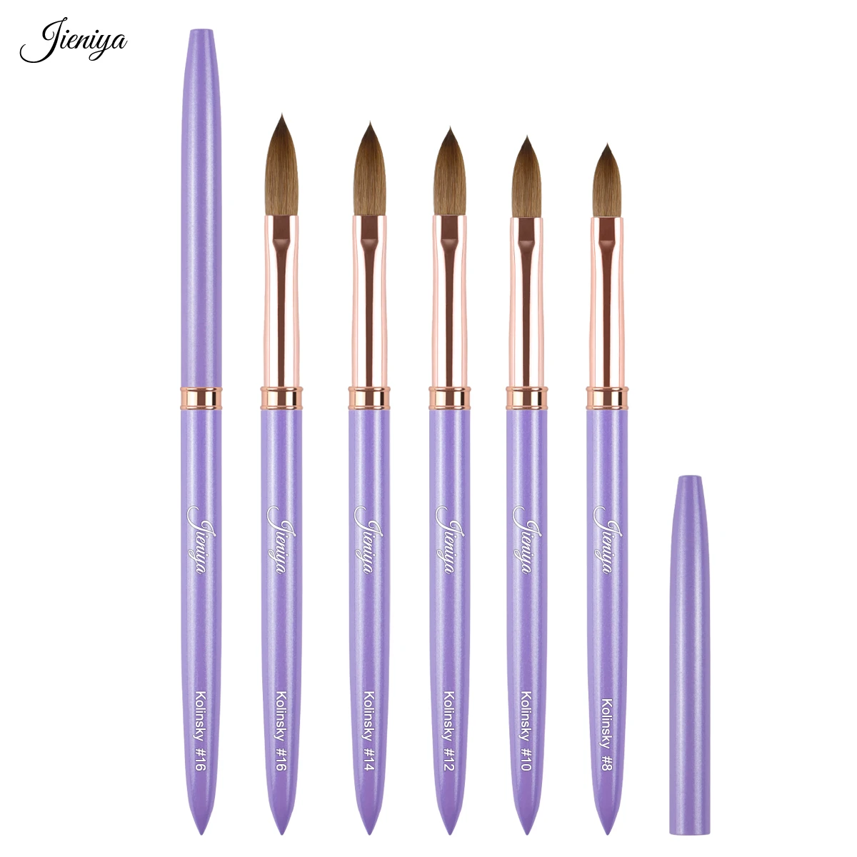 Premium Quality purple acrylic brush 100% kolinsky metal Handle acrylic brushes acrylic Customized LOGO nail brush