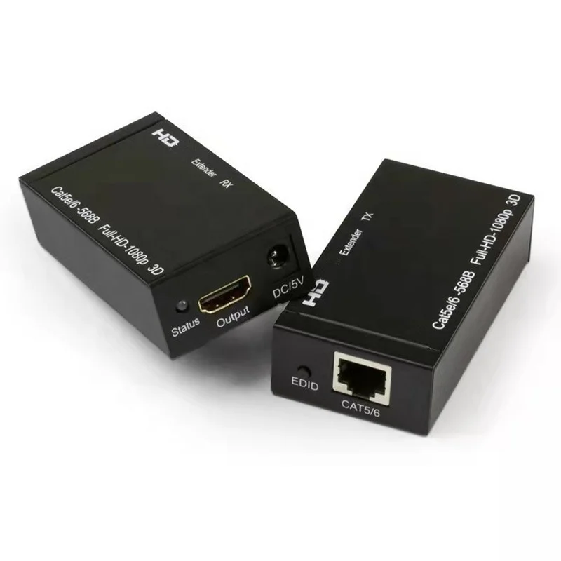 HD to RJ45 Lan network extender converter repeater hd-mi extender 60m over ethernet CAT5e/CAT6 cable support 1080p manufacturer