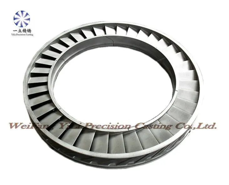 high precision stainless steel vacuum castings nozzle ring /vane/ guide vane for micro gas turbine parts