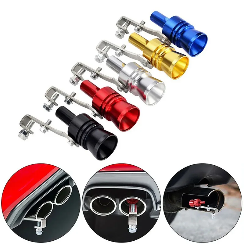 Universal auto accessories vehicle refit device aluminum motorcycle car turbo sound exhaust muffler pipe simulator whistle