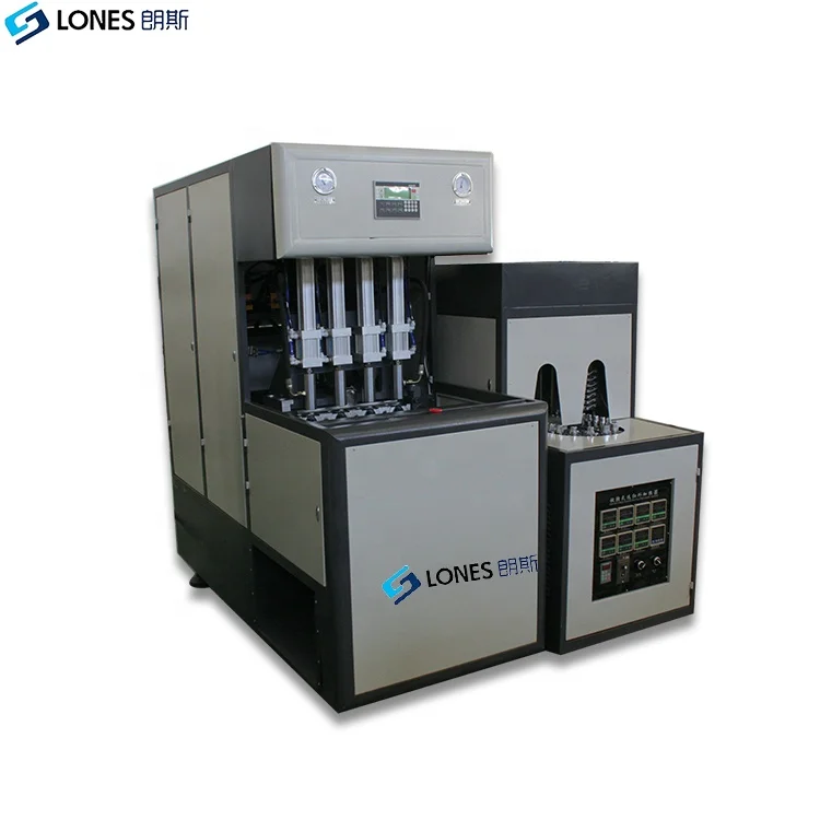LS-B1L-4cavity 1800BPH semi automatic small mineral water bottle making machine for 10ML to 1.5L PET bottle blow molding machine