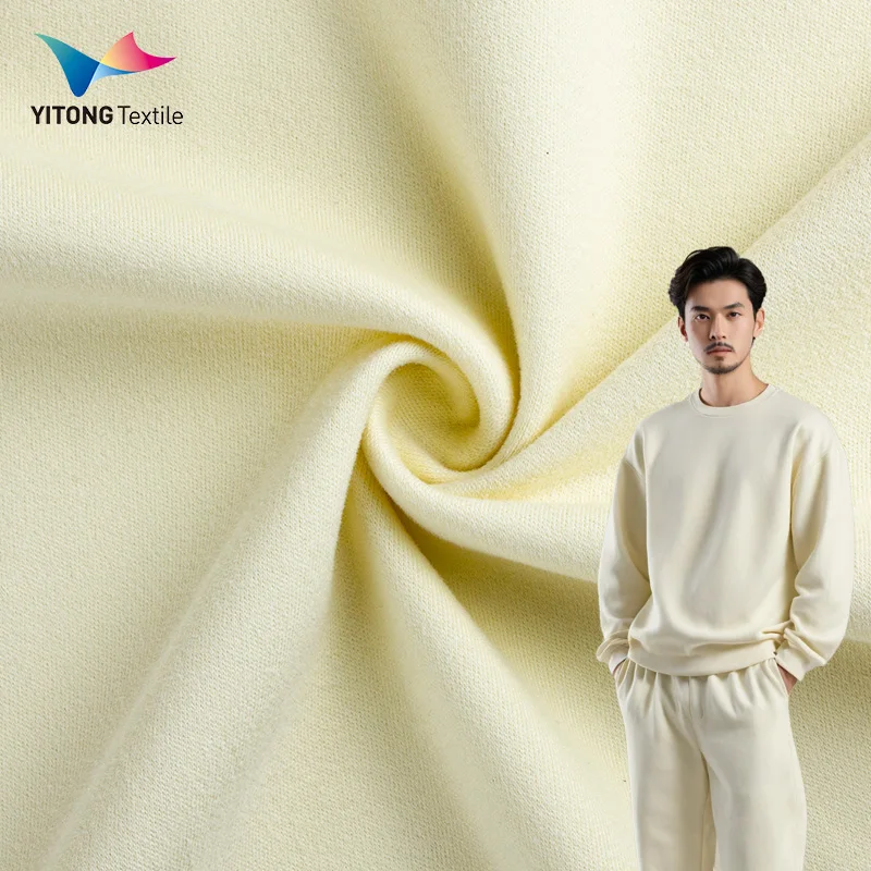 High Quality 245 gsm Cotton Fleece Fabric 97% Super Soft Cotton 3% Spandex Fabric for Hoodies