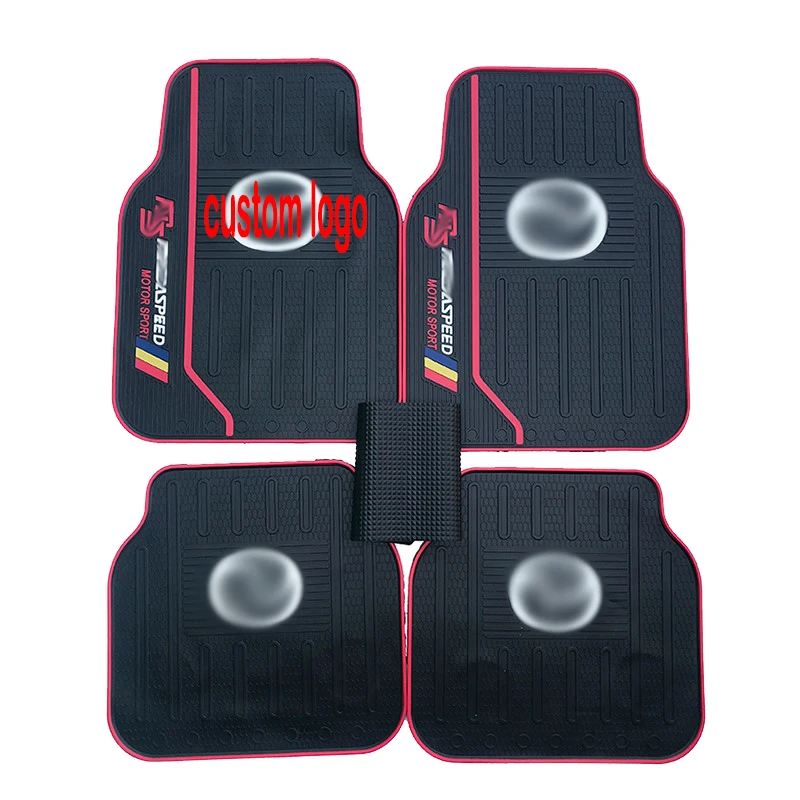 Customized car mats Factory car mats Weatherproof and odorless latex/rubber all black sports general car parts flooring