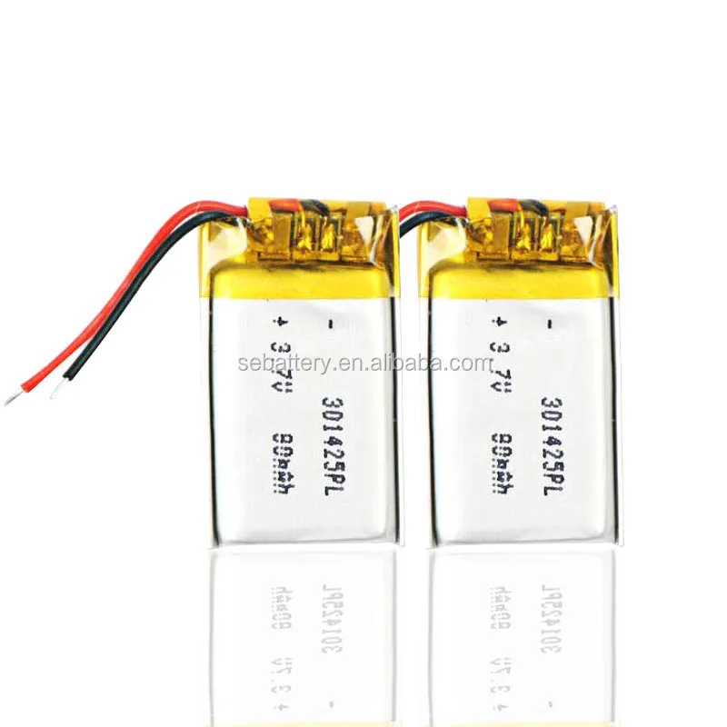 SUN EASE sebattery, оптовая продажа, перезаряжаемый литий-полимерный литий-ионный 301425 3,7 вольт, 80 мАч, 3,7 В, литий-ионный аккумулятор
