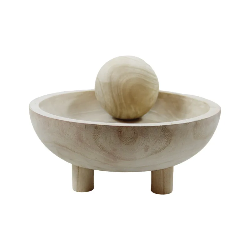 Tongmu storage tray wooden four legged tray, craftsmanship for storing fruits, modern and simple fruit tray