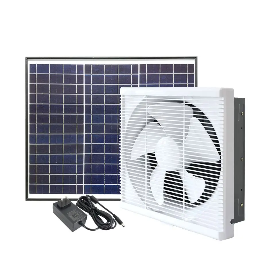 Energy saving 30W solar powered 10' wall mounted smoking room air exhaust fan