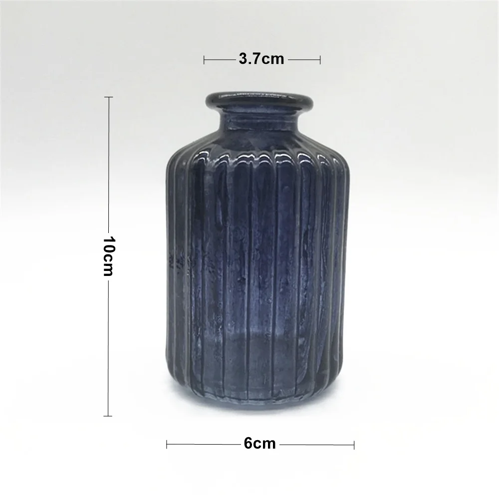 Modern design decorative colorful carved flower vase glass vase for home decor