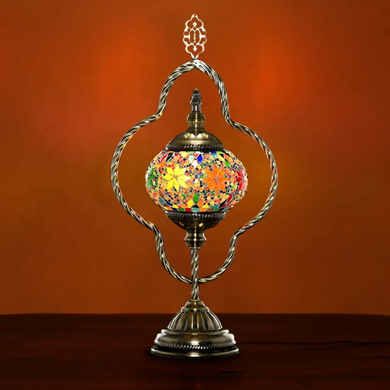 Cheap bedroom turkish lamp mosaic moroccan tiffany lamps wholesale floor bedside lamps glass for living room modern