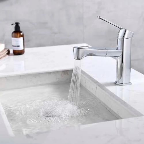 Светлый смеситель для раковины, Смесители водопада в современном стиле, высококачественный роскошный смеситель для ванной комнаты, латунный смеситель с одной ручкой и одним отверстием