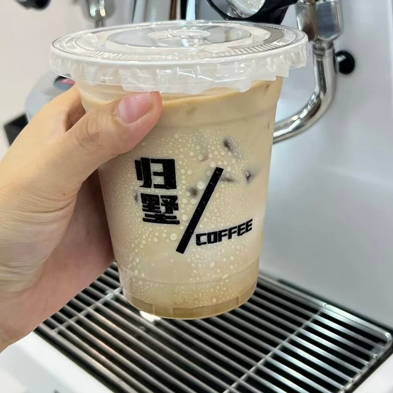 Yoghurt Drink and Snack Cups Neat Food & Beverage Plastic with Container Clear Plastic Glass Disposable 2 in 1 Single Wall