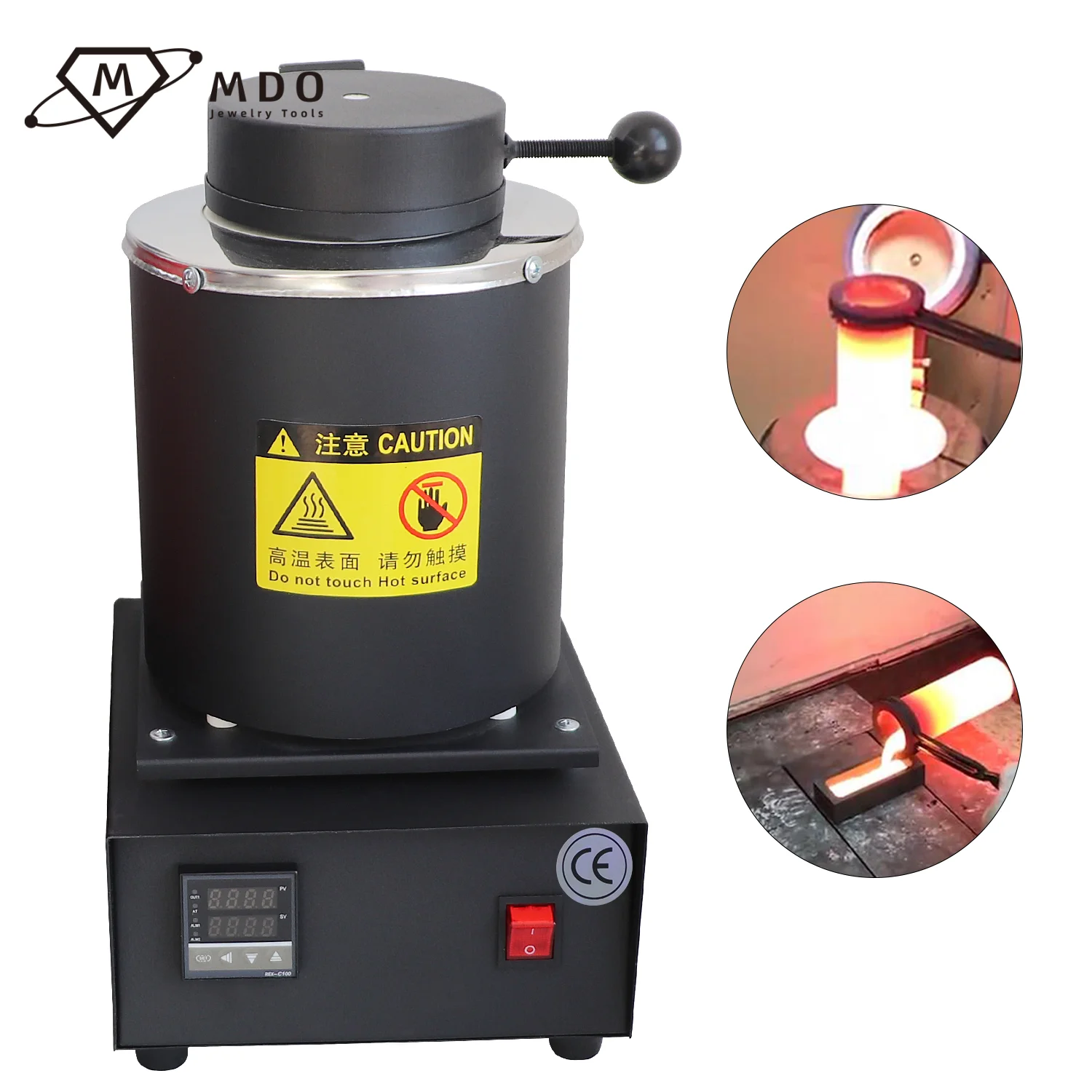 1100℃ High Temperature Electric Induction 1400W 1kg/2kg/3kg Crucible Jewelry Metal Gold Silver Melting Furnace with Oil Groove