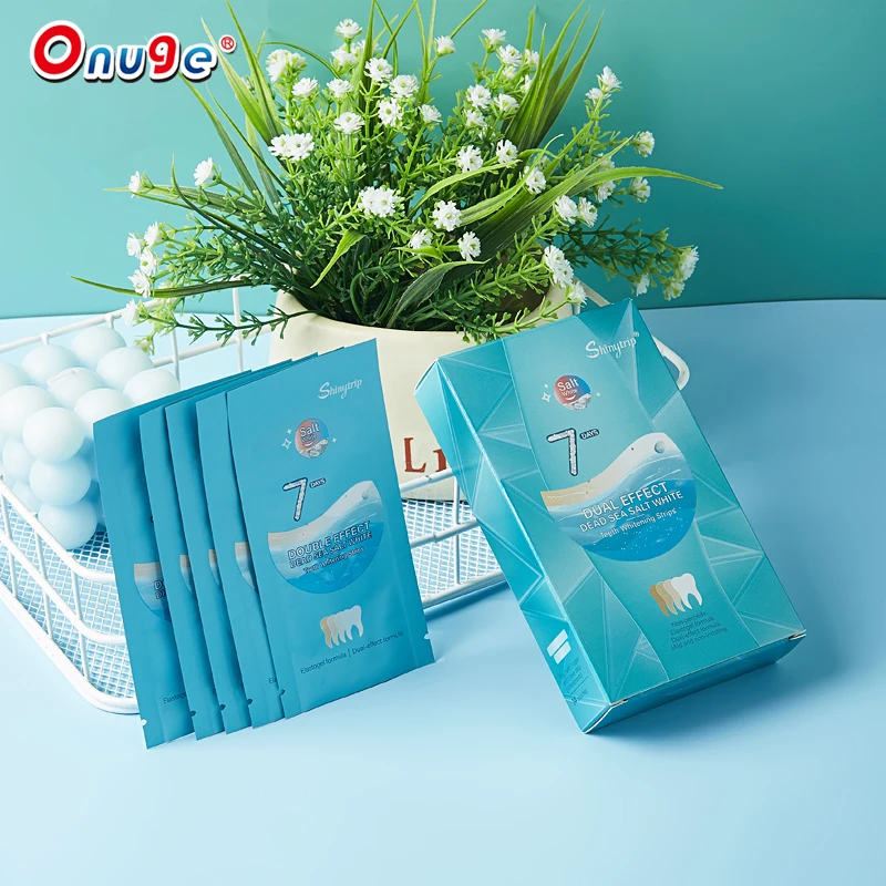 bright peroxide teeth whitening kit with tooth bleaching white strips with cheap price 28 pcs dead sea salt white teeth strips