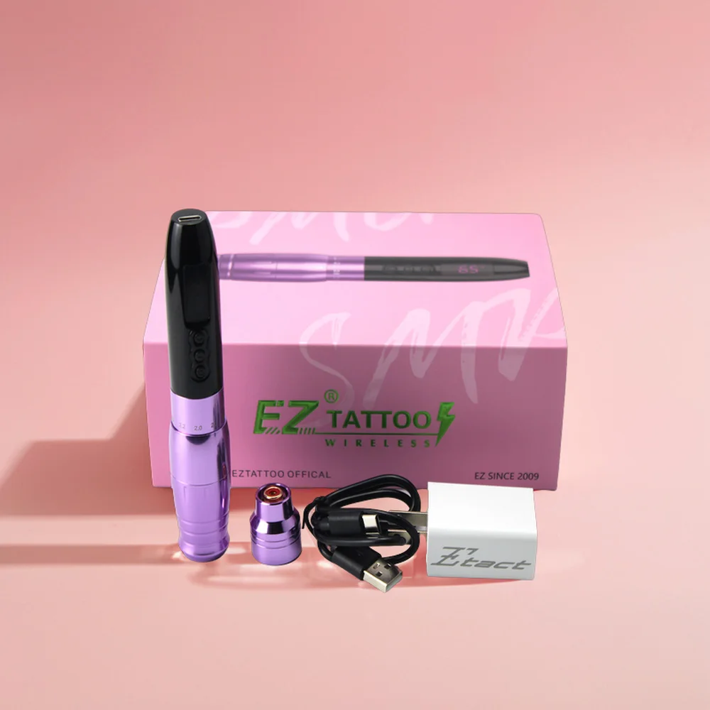 EZ POPU Lola Air Pro Stepless Adjustable Stroke 1000mAh Battery Custom Electric Wireless SMP PMU Machine for Permanent Makeup