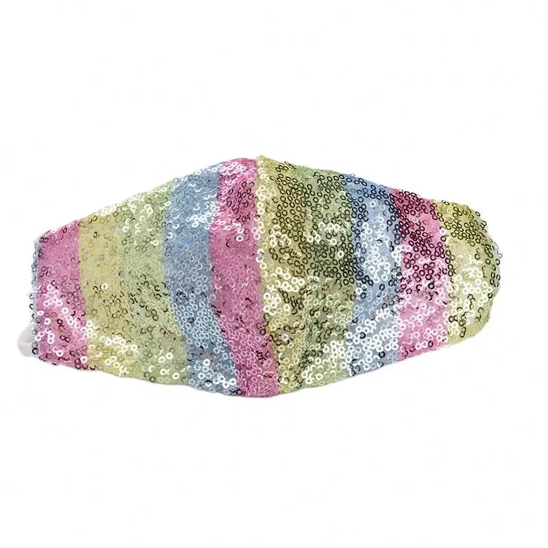 
2020 Stylish fashion Bling crystal facemask Sexy Mysterious face mask Colorful Sequin Breathing Party Popular Face Mask 