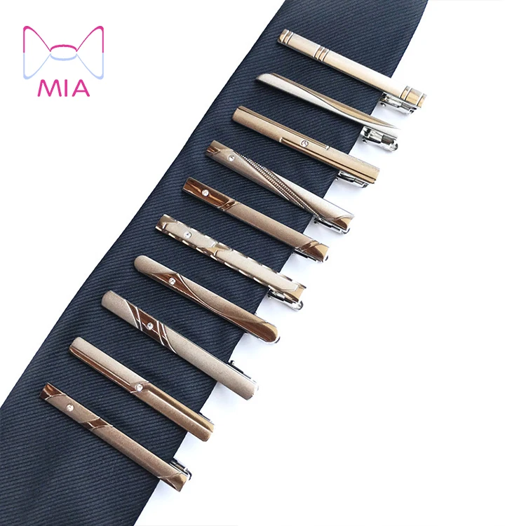 New Simple Fashion Style Tie Clip for Men Metal Silver Gold Tone Simple Bar Clasp Practical Necktie Clasp Tie Pin for Mens Gift