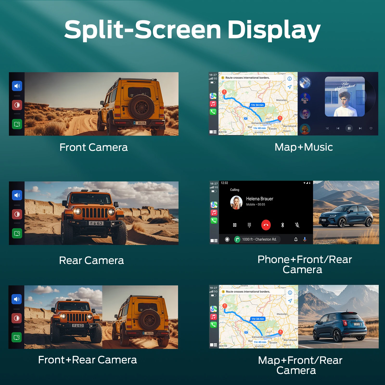 Popular and hotsale 10.26 inch dash cam with split screen and mirror link