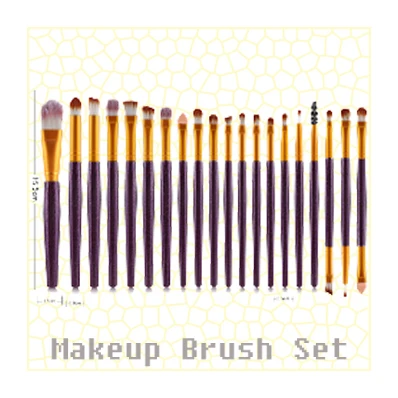 Plastic 20pcs professional brushes custom order cosmetic ferrule makeup brush Makeup Brush Set for wholesales