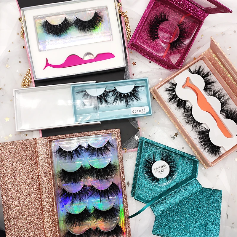 100% 3d 25mm 30mm Real Mink Fur Lashes Wholesale Natural Mink Eyelashes Full Strip Lashes